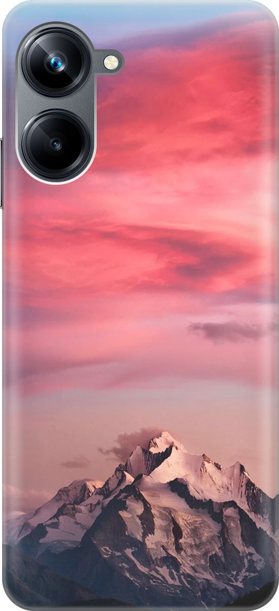

Силиконовый чехол на Realme 10 Pro "Горы и небо", Коричневый;розовый, 158590