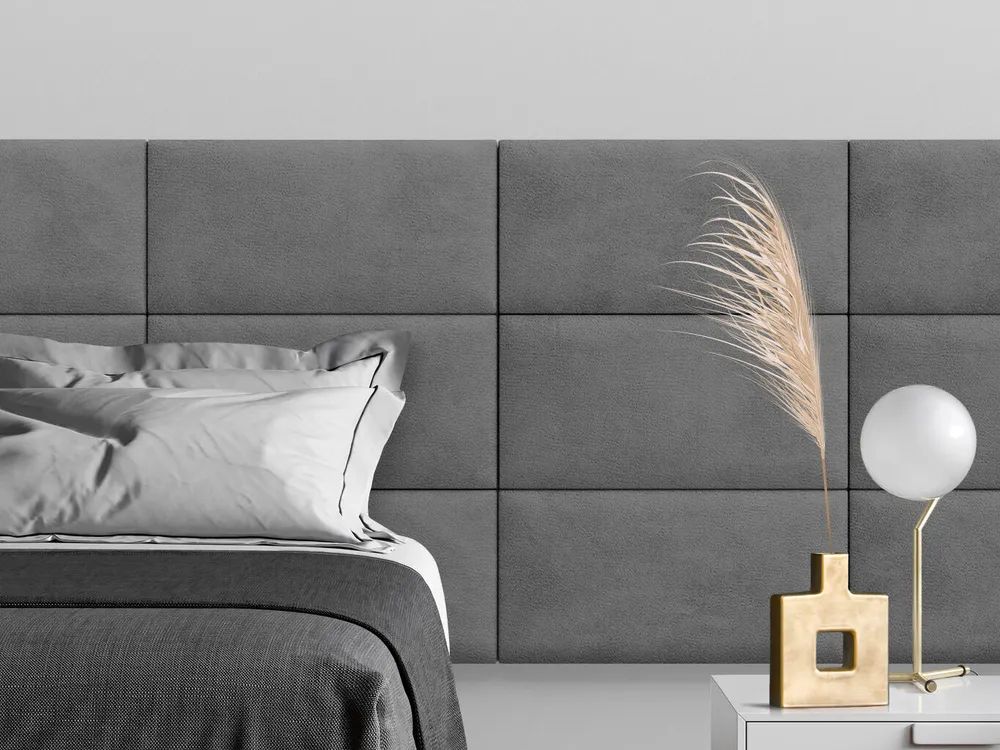

Мягкое изголовье кровати Velour Grey 30х60 см 1 шт., Серый