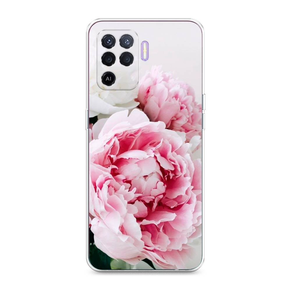 

Чехол для Oppo Reno 5 Lite "Розовые и белые пионы", Розовый;белый, 255150-2