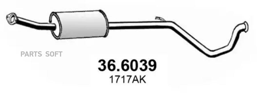 

Средняя Часть Глушителя Peugeot 307 01- ASSO 366039