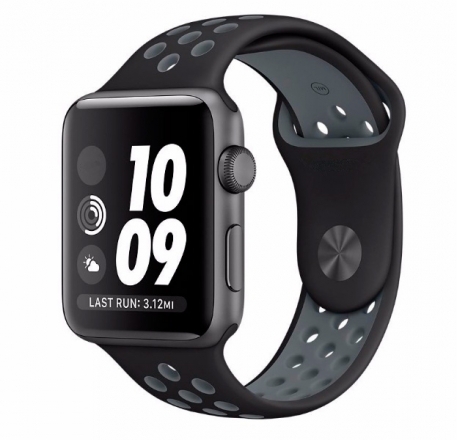 

Ремешок силиконовый перфорированный NK для Apple Watch 38/40мм (1), черный+серый