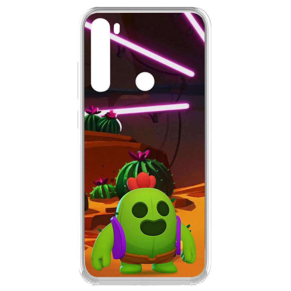 

Чехол-накладка Brawl Stars-Спайк для Xiaomi Redmi Note 8, Прозрачный