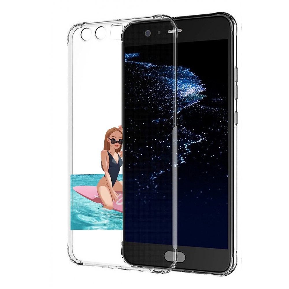 Чехол бампер MyPads девушка-на-серфе женский для Huawei P10 Plus