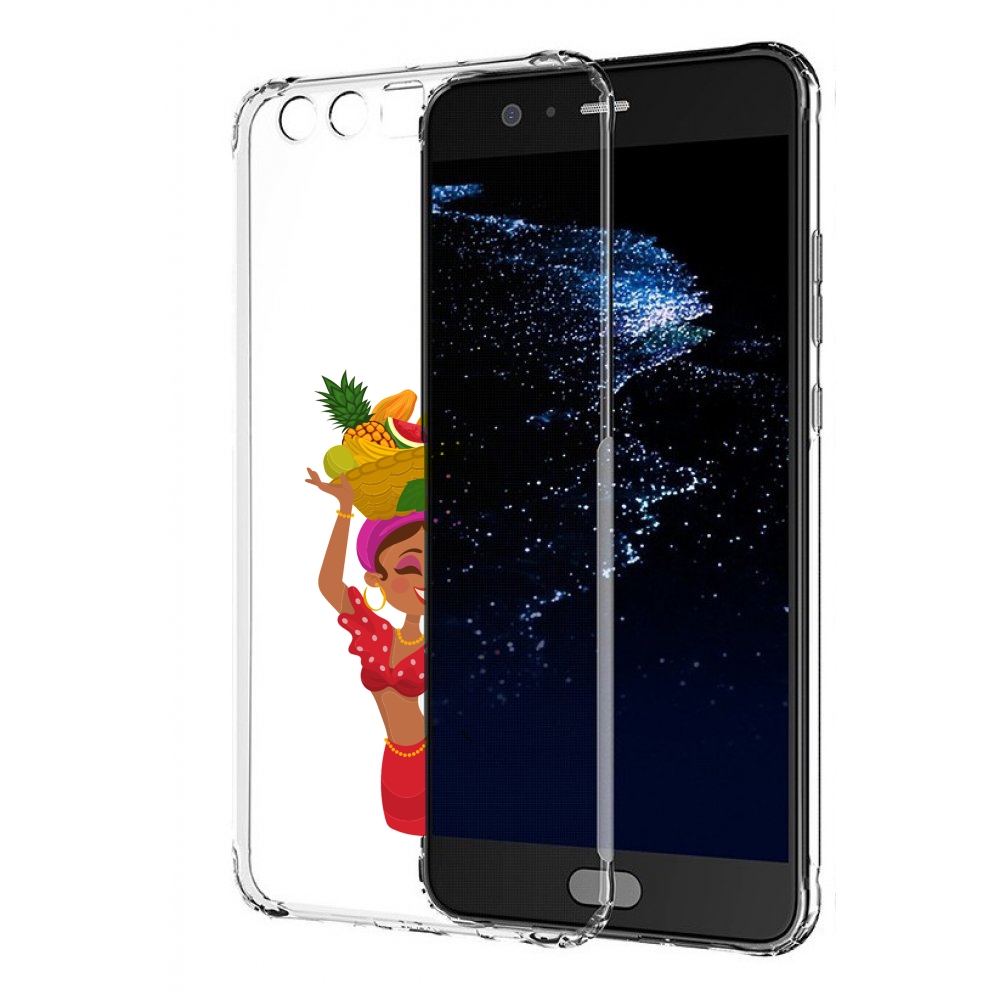 Чехол бампер MyPads девушка-мулатка для Huawei P10 Plus противоу