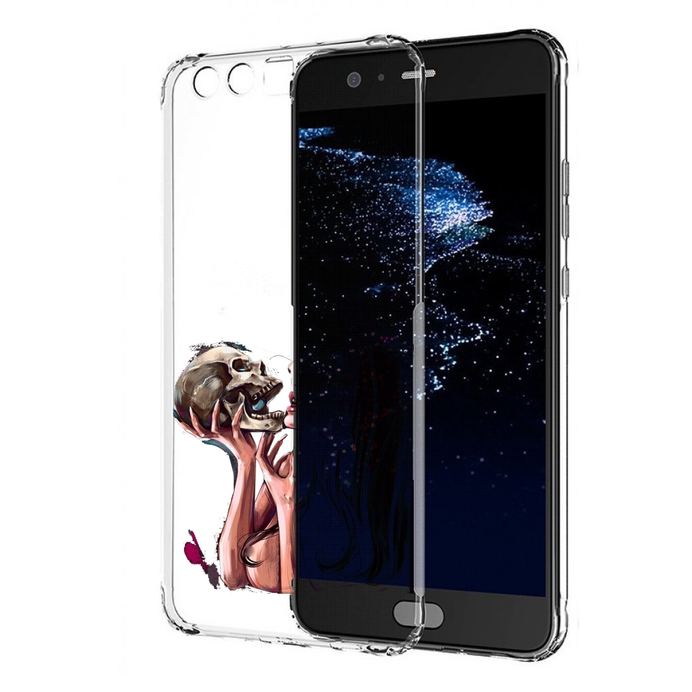 

Чехол бампер MyPads девушка-модель-с-черепом для Huawei P10 Plus, Прозрачный, Tocco