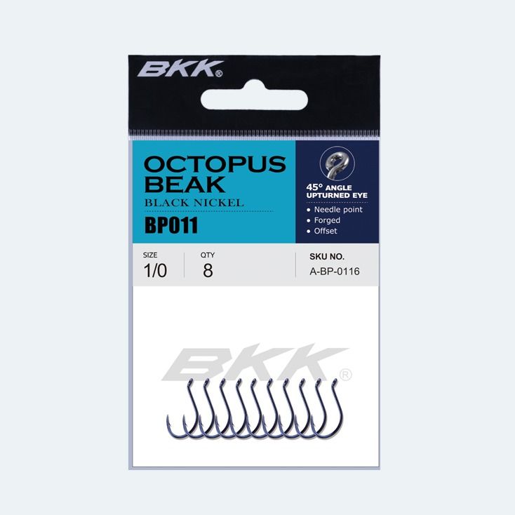 

Крючок BKK Octopus Beak A-BP-0117 #2/0 8шт кольцо, A-BP-0117