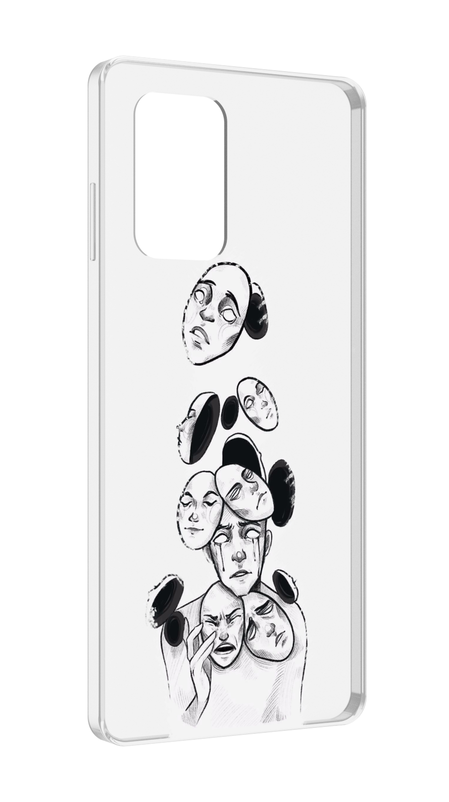 

Чехол MyPads человек с разными масками для ZTE Blade A72 / ZTE Blade V40 Vita, Прозрачный, Tocco