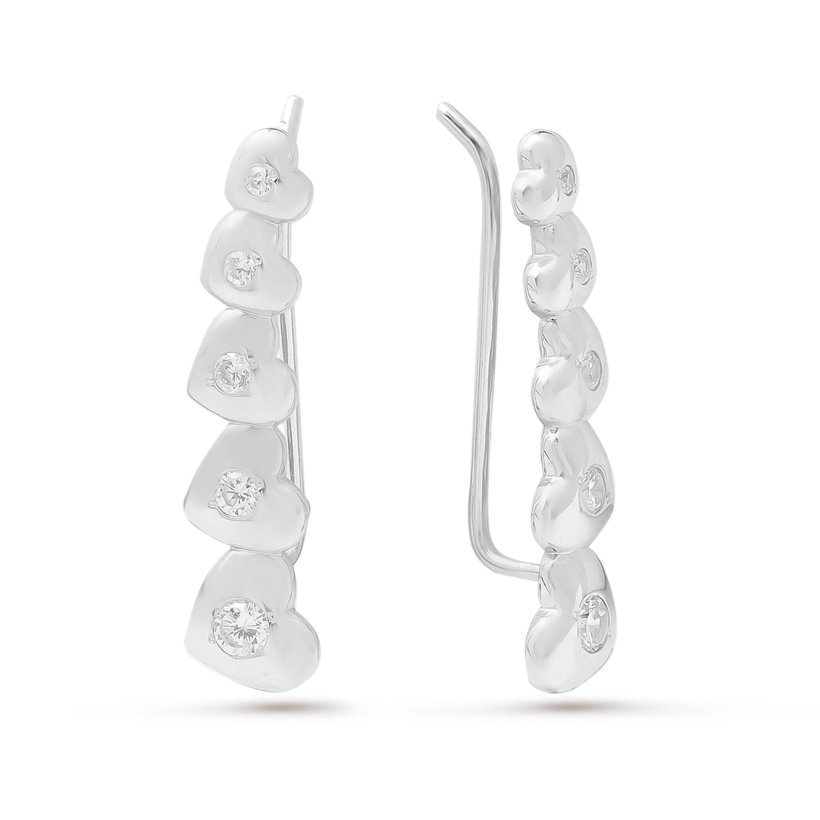 

Серьги клаймберы из серебра Pepela Jewelry PJ2-069, фианит, PJ2-069