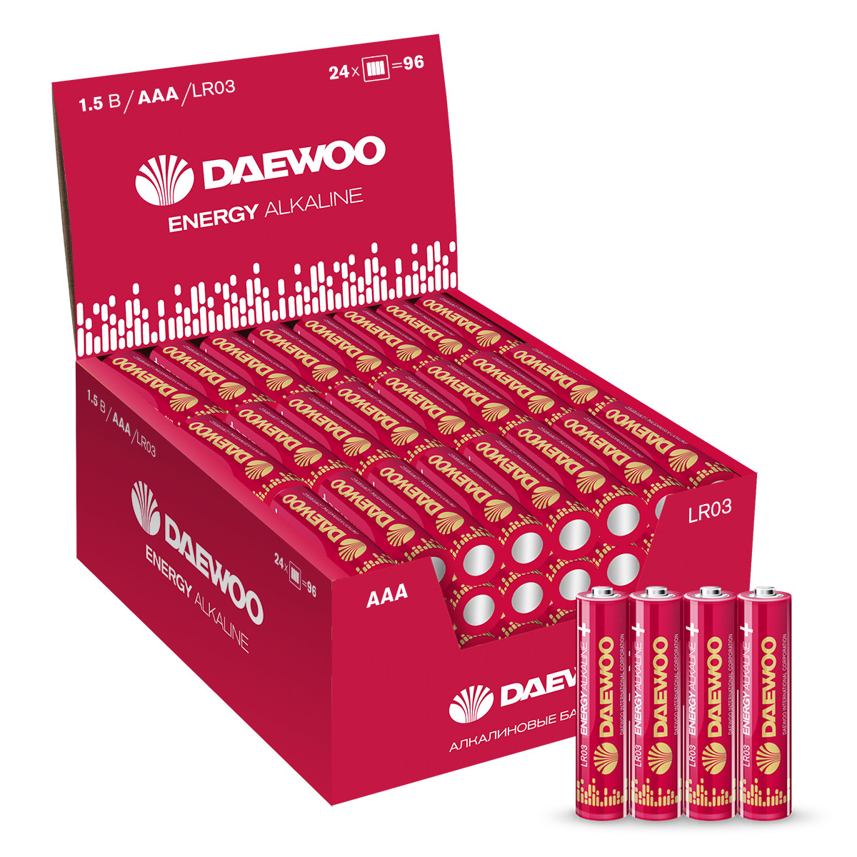 фото Батарейки алкалиновые daewoo energy alkaline ааа 96 шт