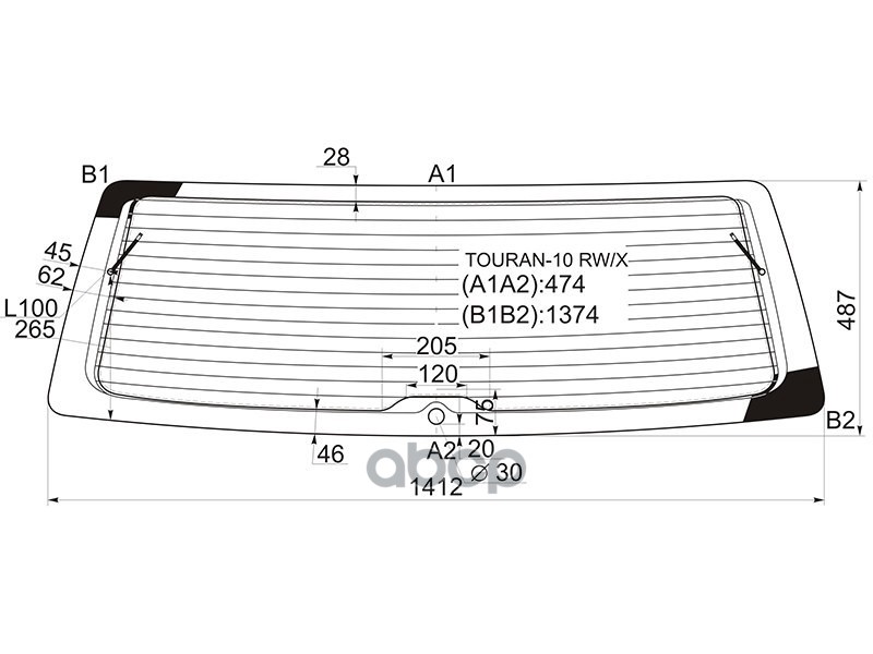 Стекло Заднее С Обогревом Volkswagen Touran Ii Mpv 10-15 XYG арт. TOURAN-10 RW/X