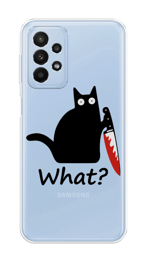 

Чехол на Samsung Galaxy A23 "Котик с ножом", Черный;красный, 2105050-6