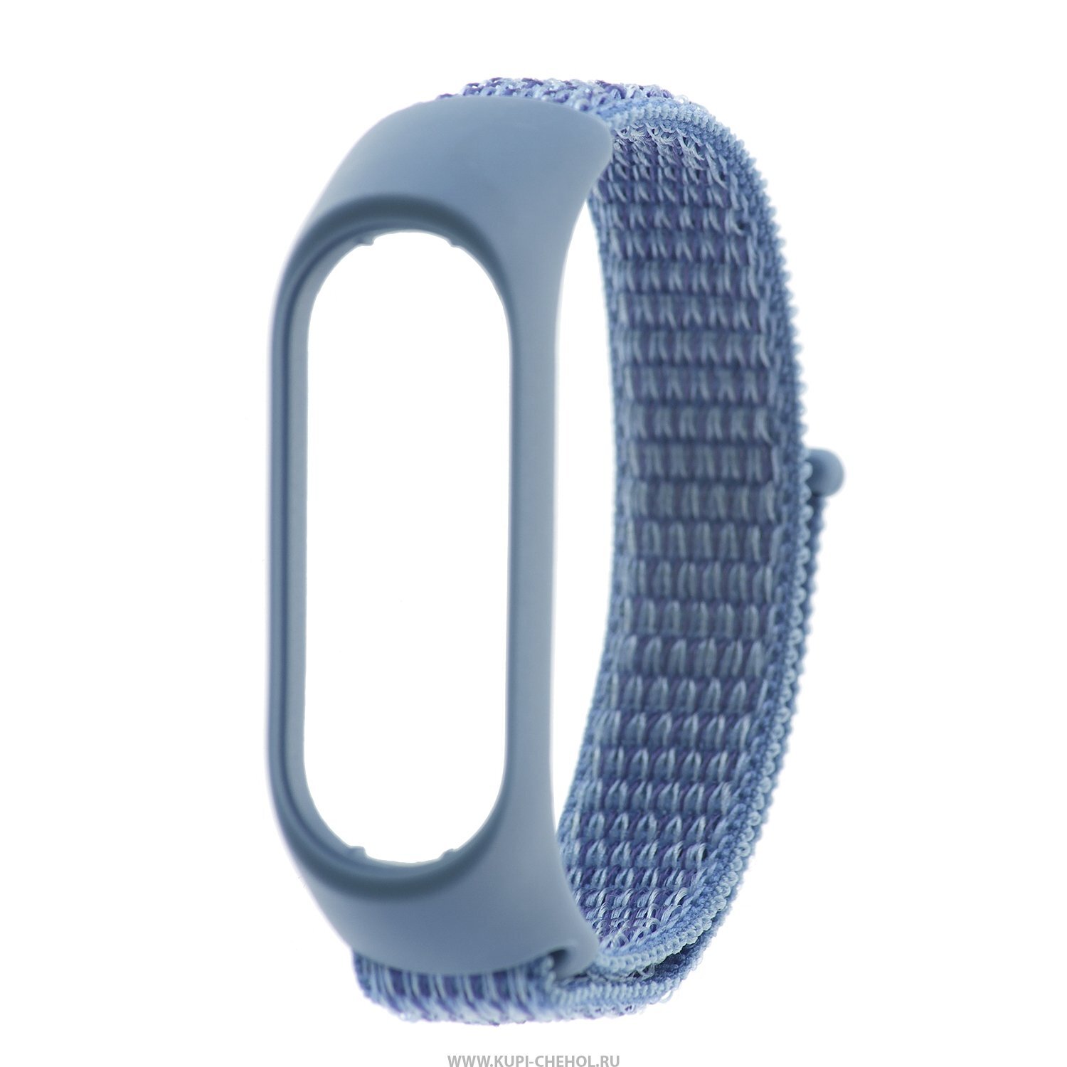 

Ремешок нейлоновый для Xiaomi Mi Band 3/4/5 (2), синий, на липучке