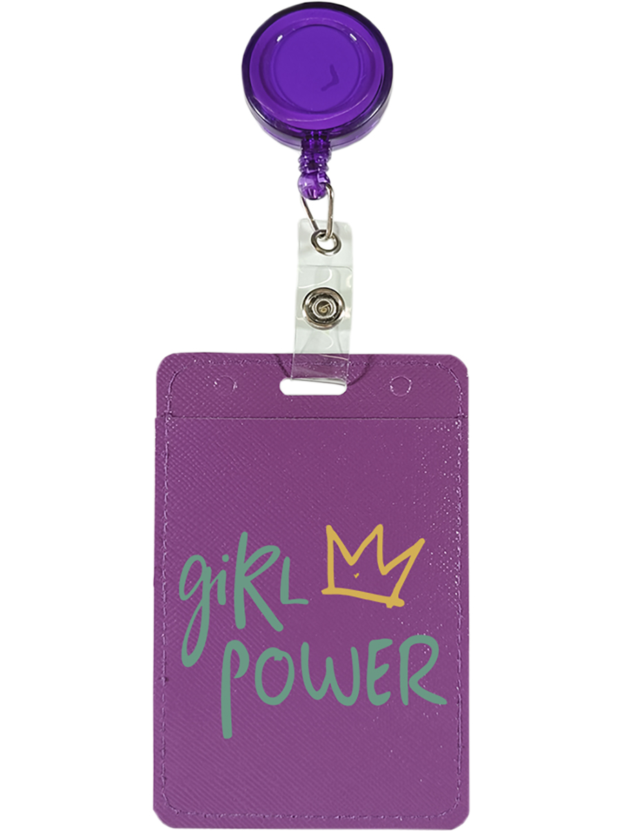 

Чехол бейдж для пропуска и карт SLVG cases на рулетке Girl Power фиолетовый, БейджК202405