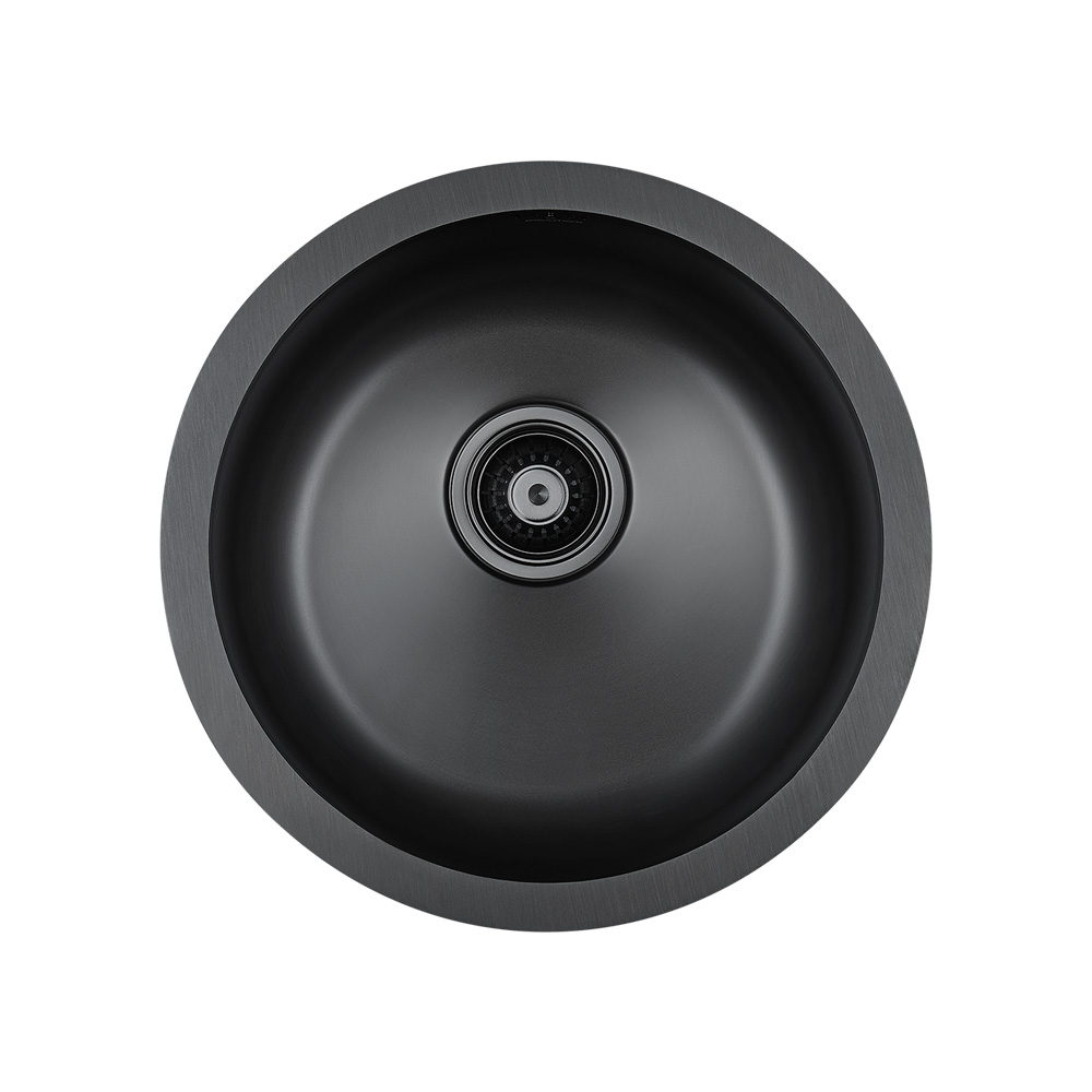 

Кухонная мойка из нержавеющей стали Paulmark PM404646-GM, вороненая сталь, Черный, PM404646