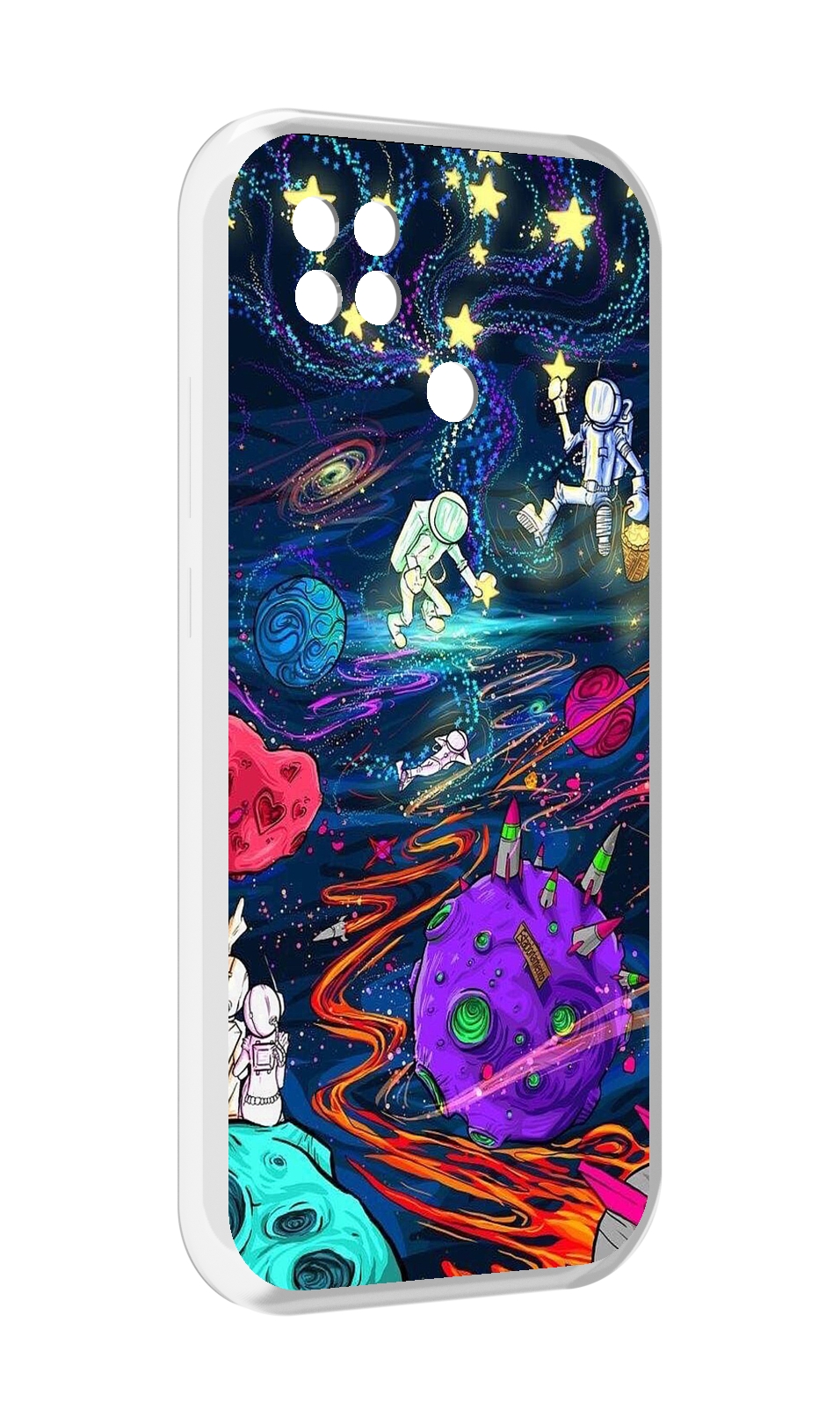 

Чехол MyPads красочный космос для Xiaomi Poco C40, Прозрачный, Tocco