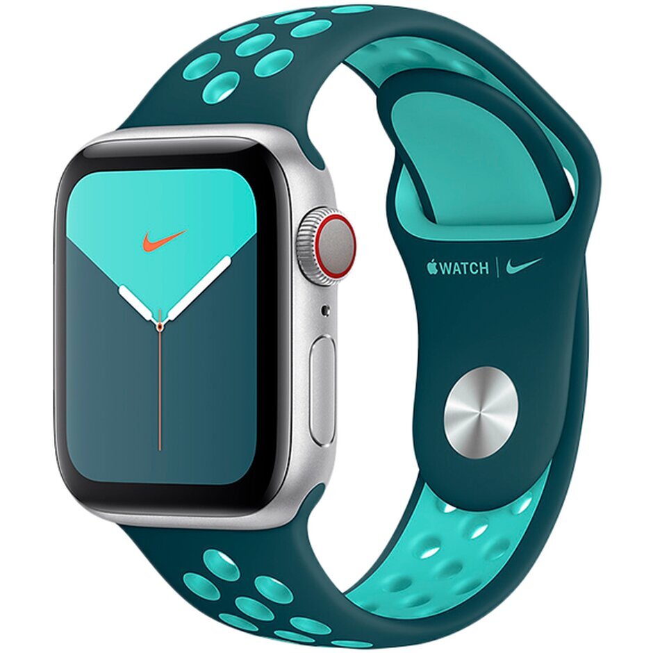 

Ремешок силиконовый перфорированный NK для Apple Watch 38/40мм (41), сине-серый+мятный