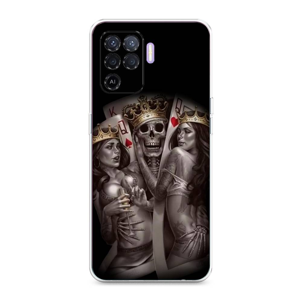 

Чехол для Oppo Reno 5 Lite "Карты король и королевы", Серый;желтый, 255150-6
