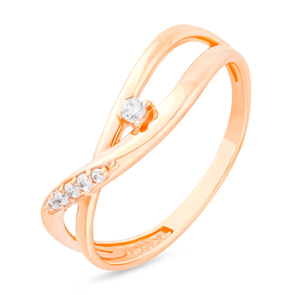 

Кольцо женское из красного золота с фианитом 585Gold 301007558, р, 301007558