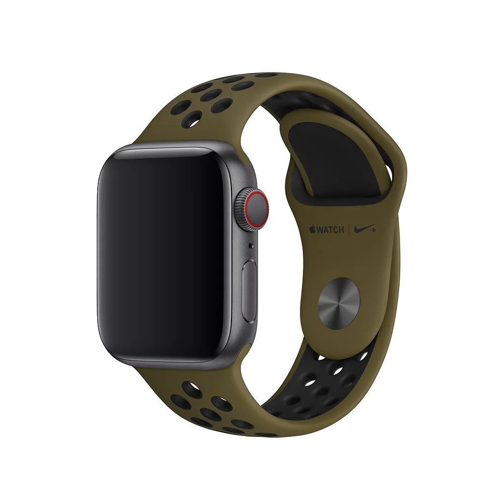 

Ремешок силиконовый перфорированный NK для Apple Watch 38/40мм (32), хаки, на кнопке