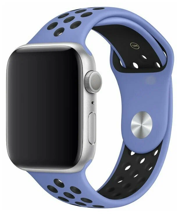 

Ремешок силиконовый перфорированный NK для Apple Watch 38/40мм (31), сиреневый+черный