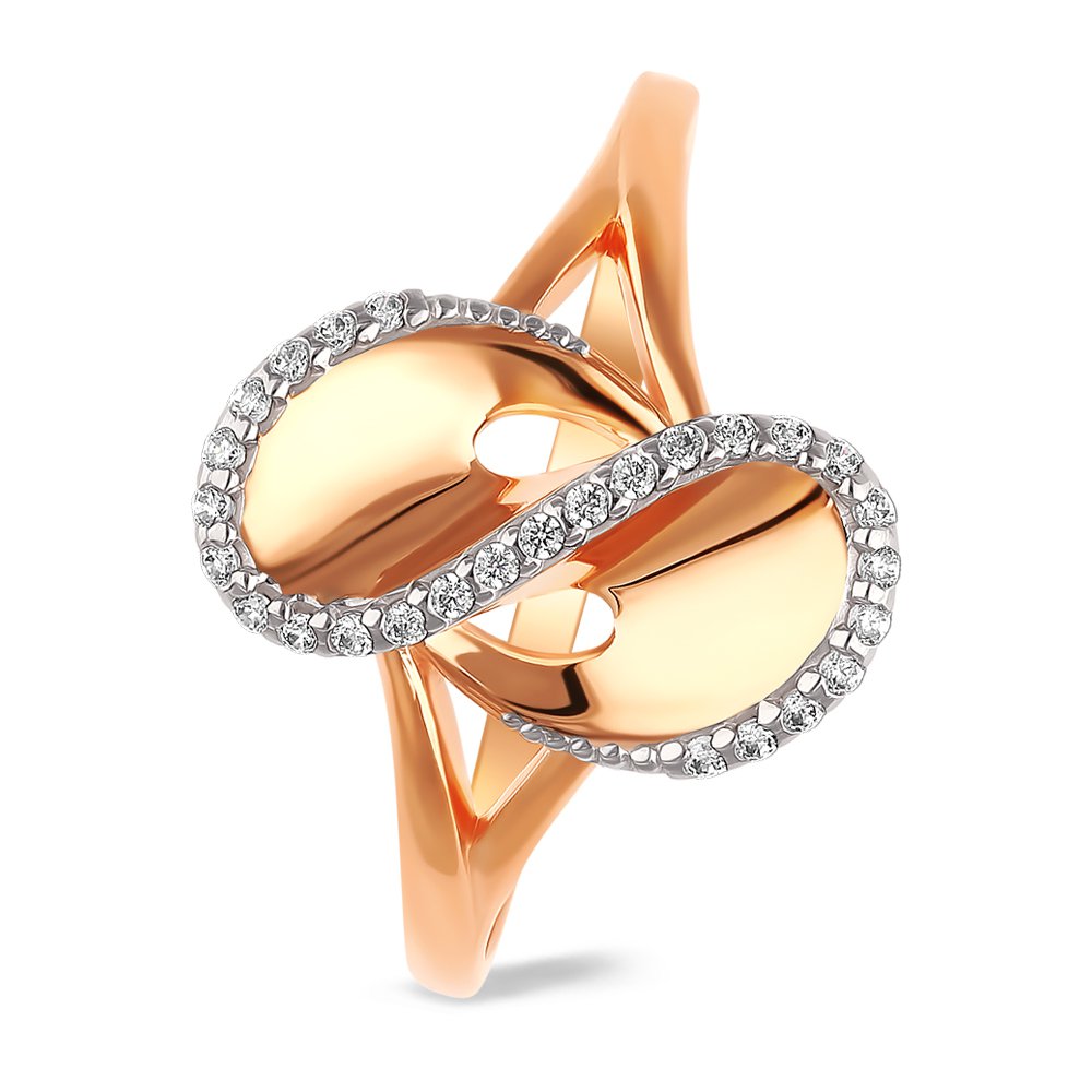 

Кольцо женское из красного золота с фианитом 585Gold 301003060, р, 301003060