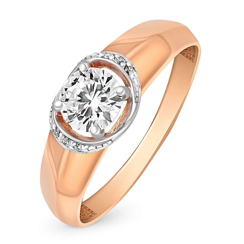 

Кольцо женское из красного золота с фианитом 585Gold 301003056, р, 301003056