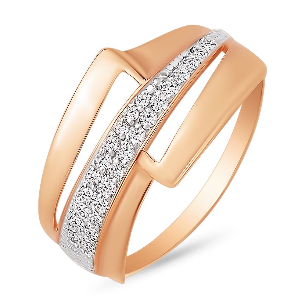 

Кольцо женское из красного золота с фианитом 585Gold 301011358, р. 18, 301011358
