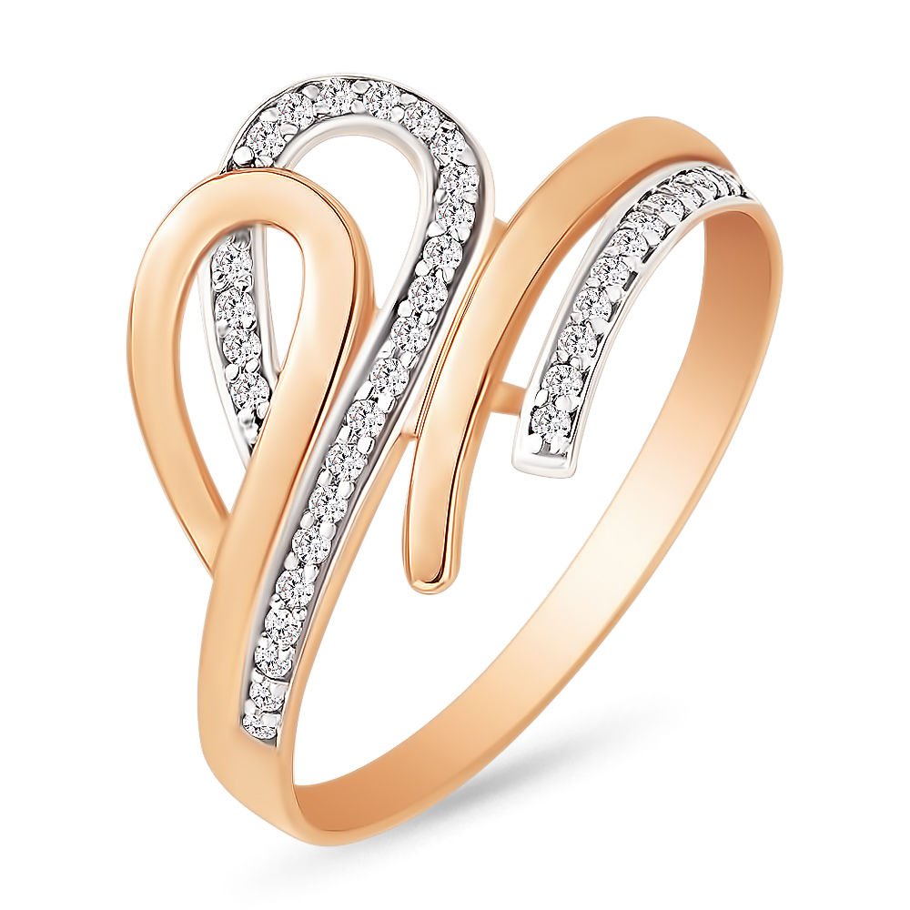 

Кольцо женское из красного золота с фианитом 585Gold 301003126, р, 301003126