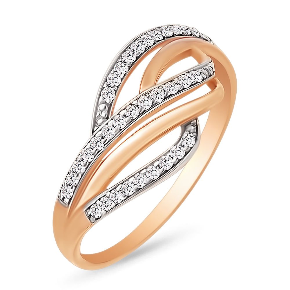

Кольцо женское из красного золота с фианитом 585Gold 301003042, р, 301003042