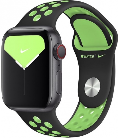 

Ремешок силиконовый перфорированный NK для Apple Watch 42/44мм (10), черный+зеленый
