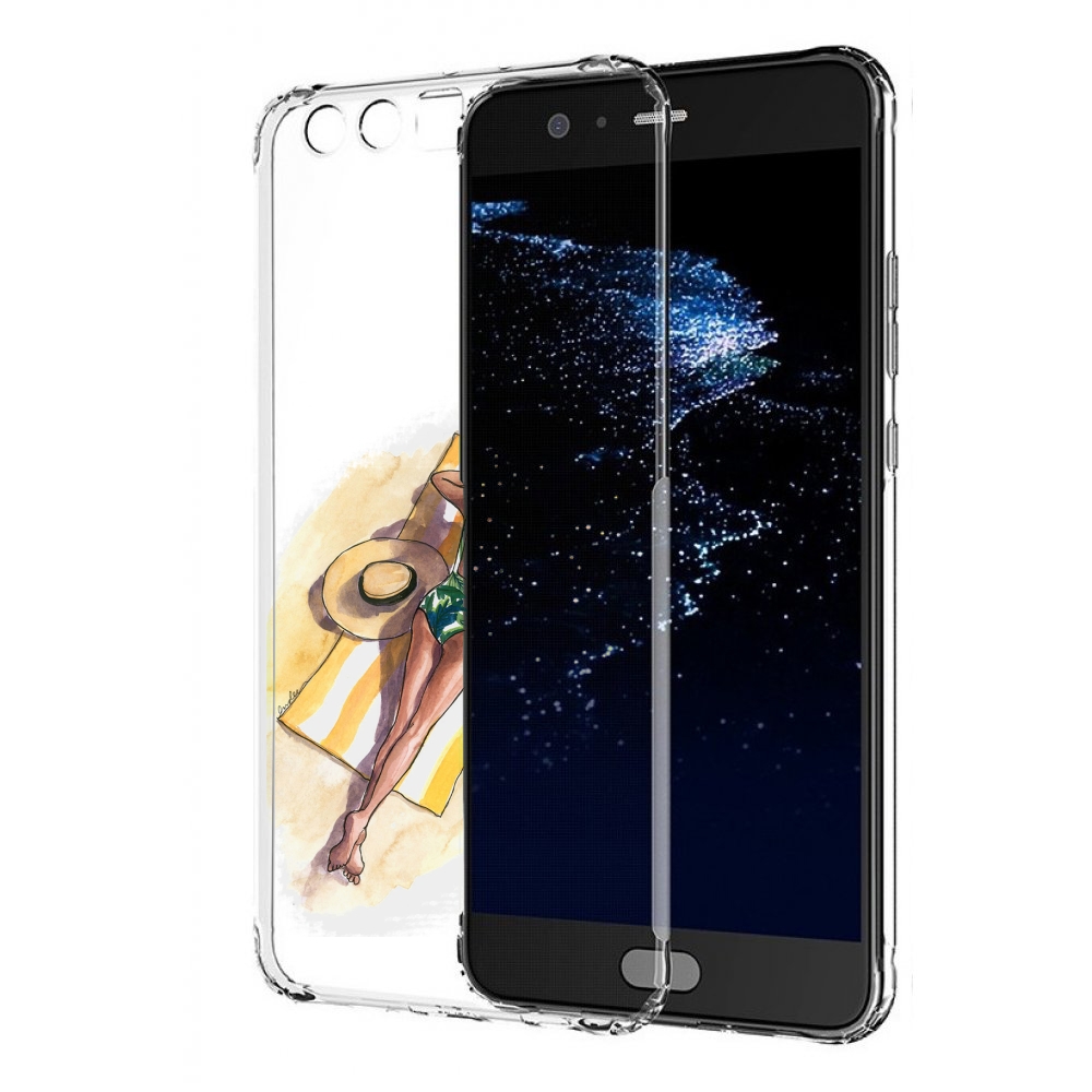 

Чехол бампер MyPads девушка на пляже женский для Huawei P10 Plus, Прозрачный, Tocco