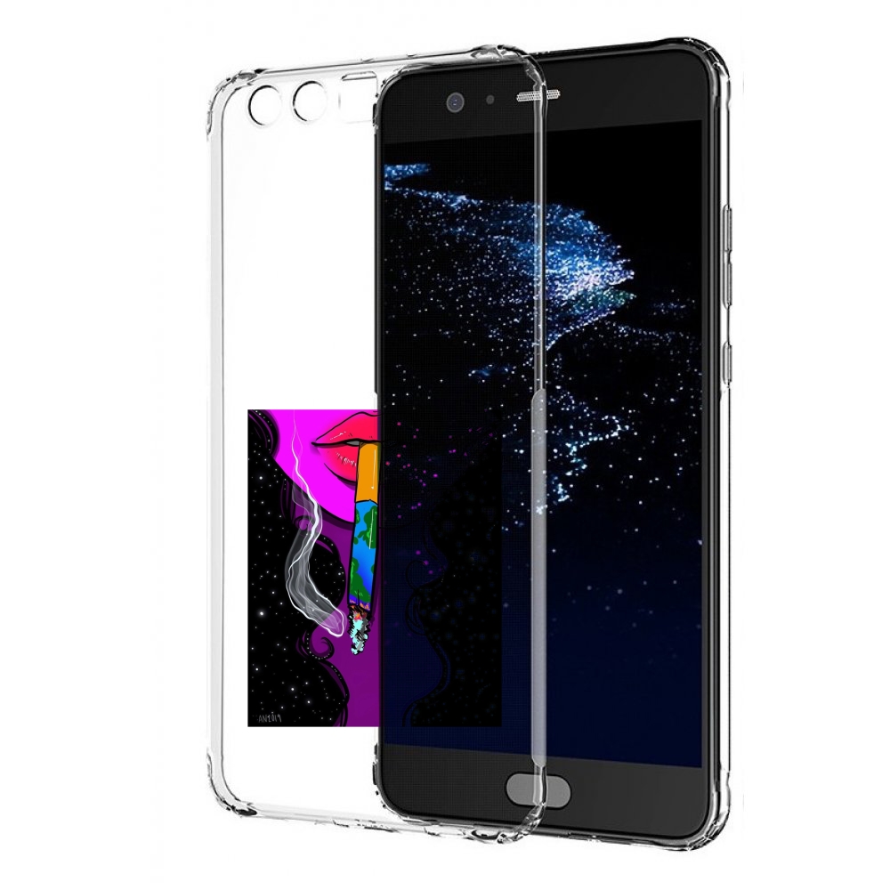Чехол бампер MyPads девушка курит землю женский для Huawei P10 P