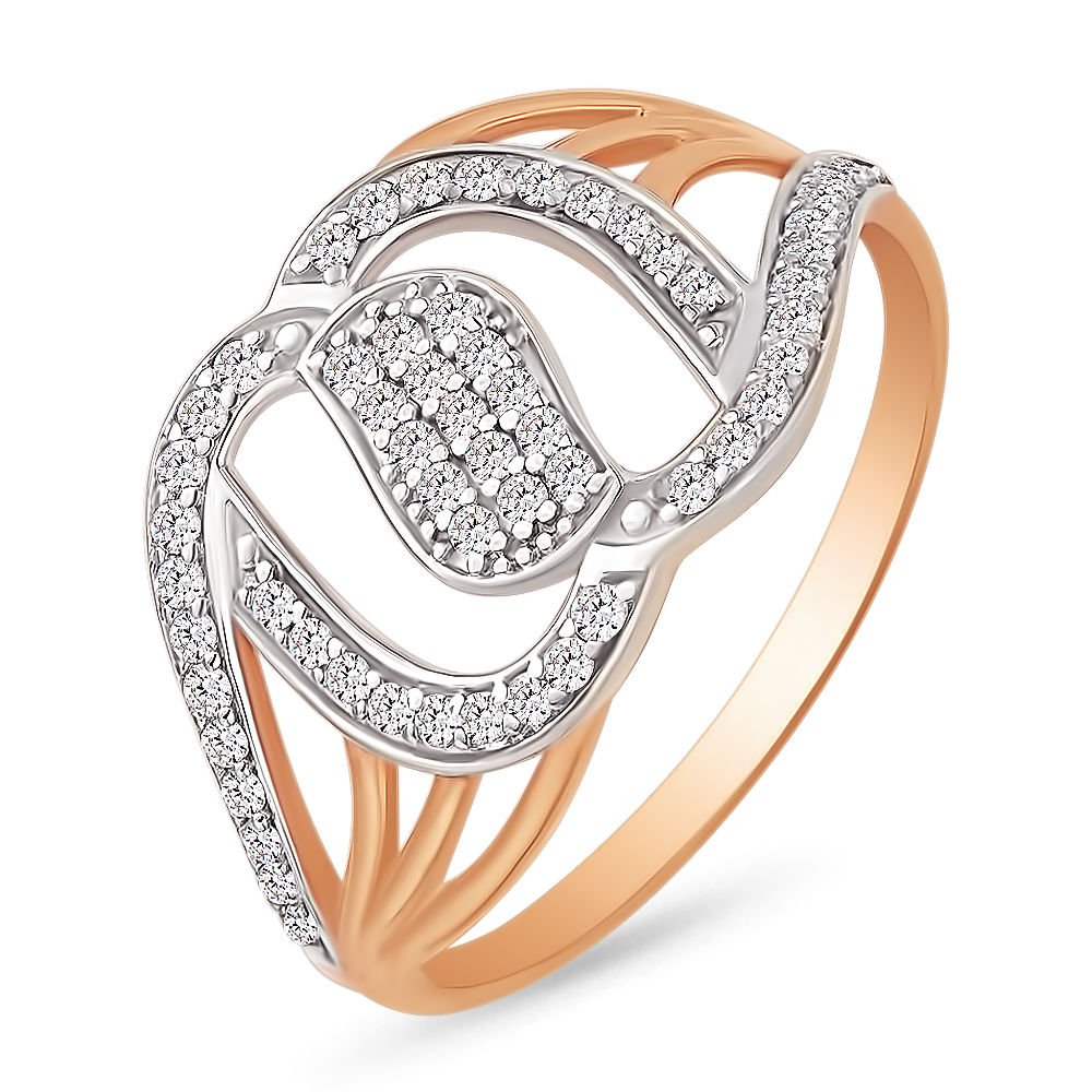 

Кольцо женское из красного золота с фианитом 585Gold 301003040, р, 301003040