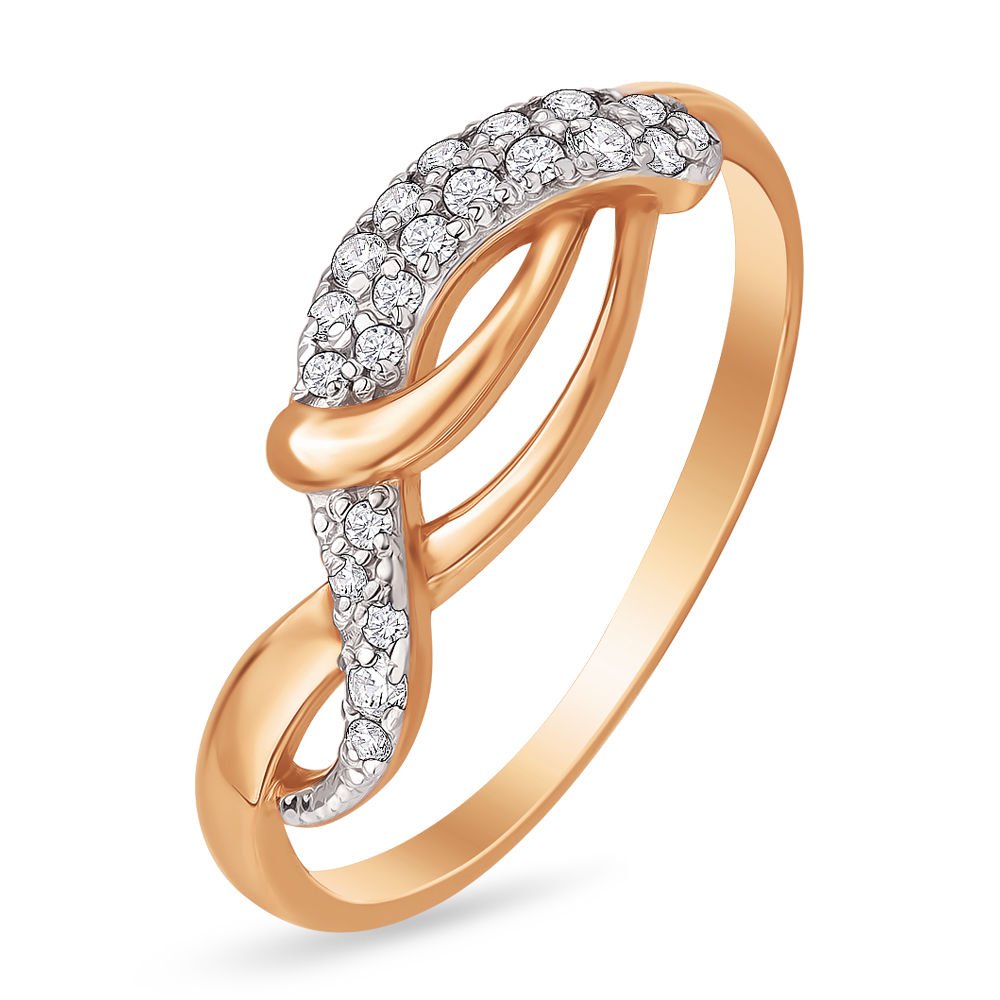 

Кольцо женское из красного золота с фианитом 585Gold 301003101, р, 301003101