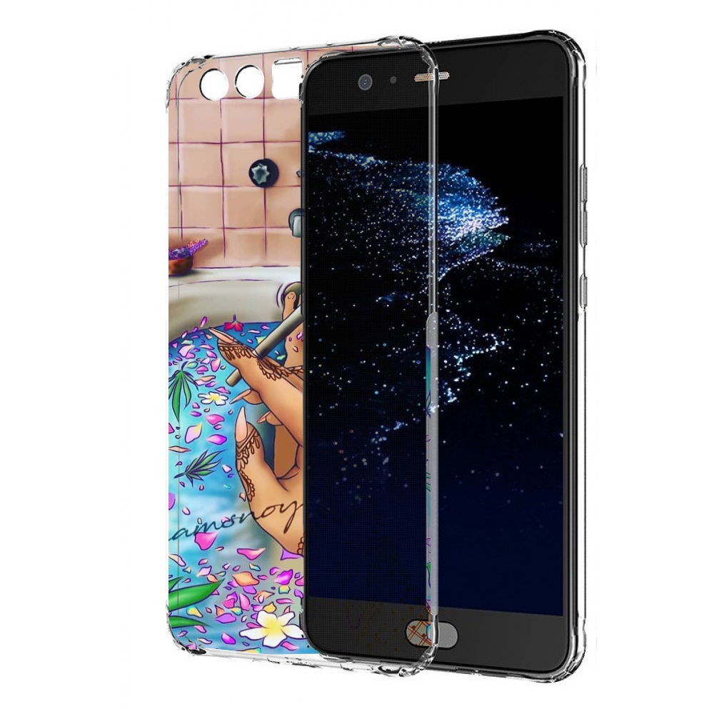 Чехол бампер MyPads девушка в ванне женский для Huawei P10 Plus