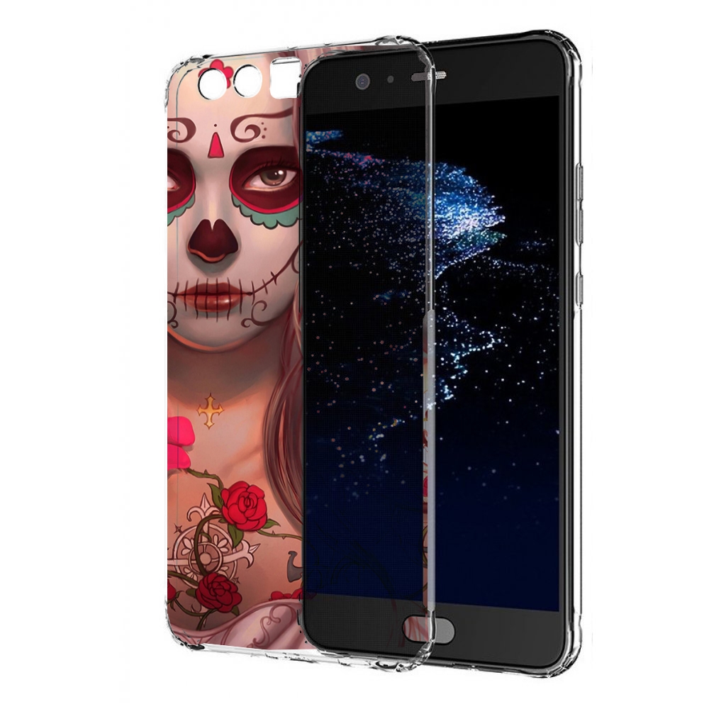 

Чехол бампер MyPads девочка в рисунках для Huawei P10 Plus проти, Прозрачный, Tocco