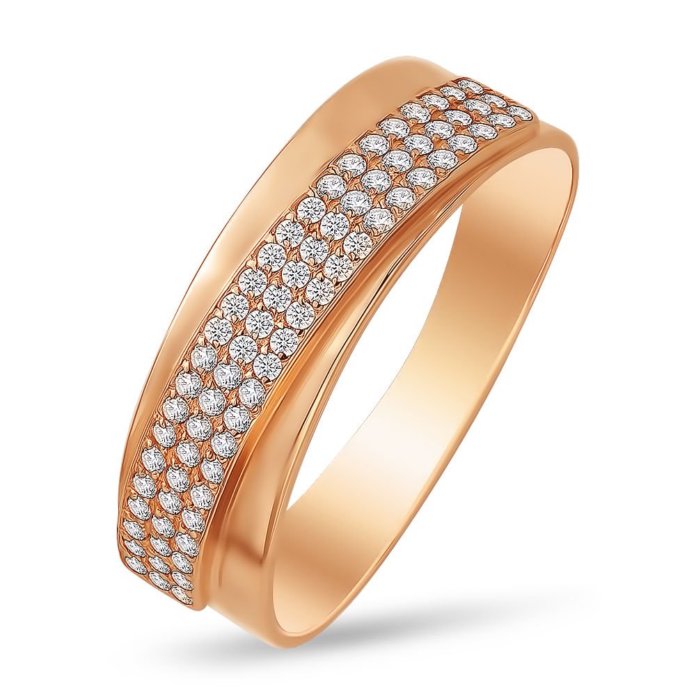 

Кольцо женское из красного золота с фианитом 585Gold 301003117, р, 301003117
