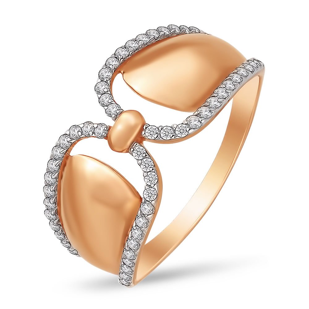 

Кольцо женское из красного золота с фианитом 585Gold 301003079, р, 301003079
