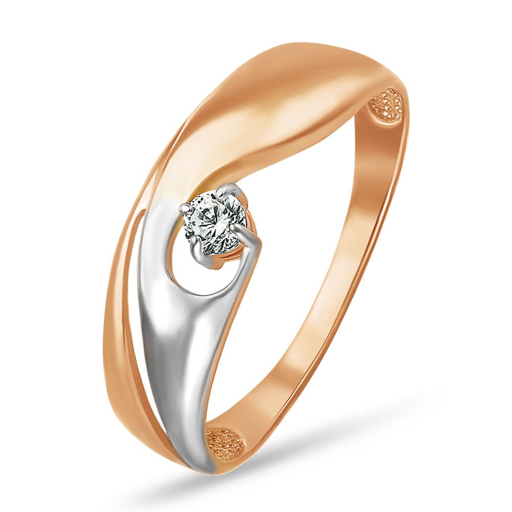 

Кольцо женское из красного золота с фианитом 585Gold 301007522, р, 301007522