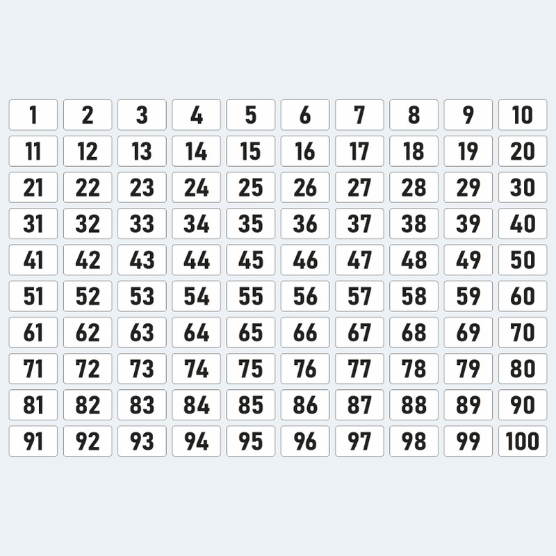 

Комплект наклеек для гардеробных номерков, от 1 до 100, цвет белый, 40х25 мм