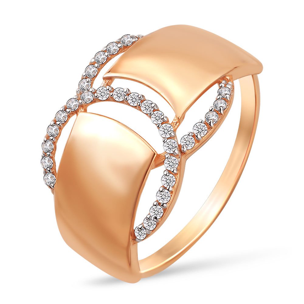 

Кольцо женское из красного золота с фианитом 585Gold 301007506, р, 301007506