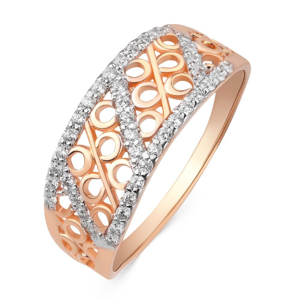 

Кольцо женское из красного золота с фианитом 585Gold 301003023, р, 301003023