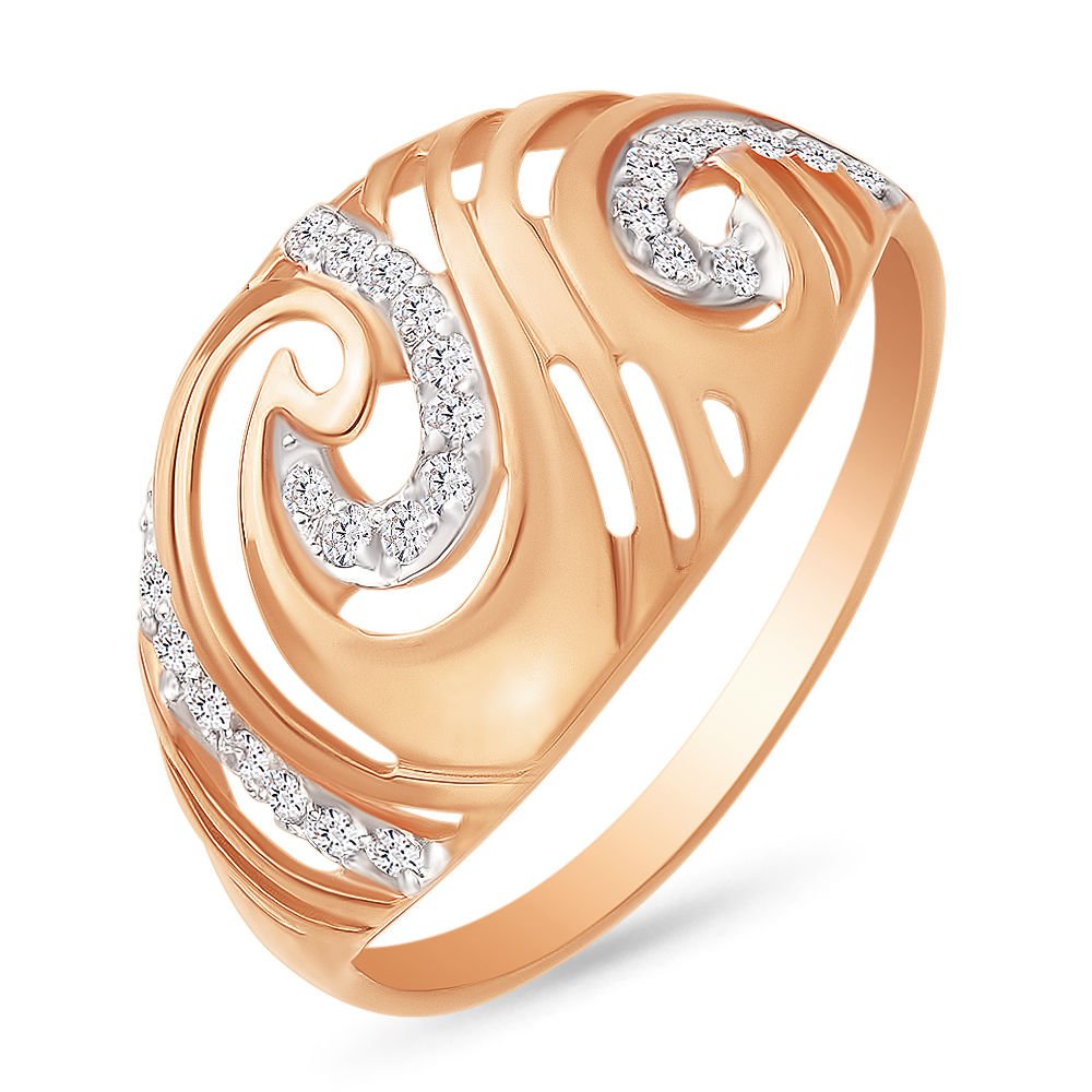 

Кольцо женское из красного золота с фианитом 585Gold 301002990, р, 301002990