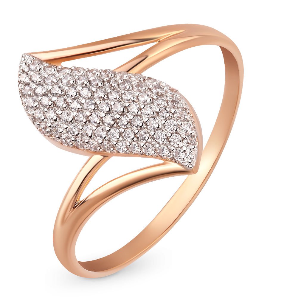 

Кольцо женское из красного золота с фианитом 585Gold 301003005, р. 21, 301003005