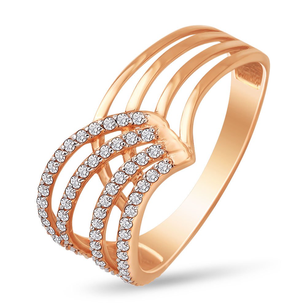 

Кольцо женское из красного золота с фианитом 585Gold 301003016, р, 301003016