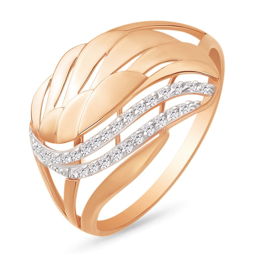 

Кольцо женское из красного золота с фианитом 585Gold 301003021, р, 301003021
