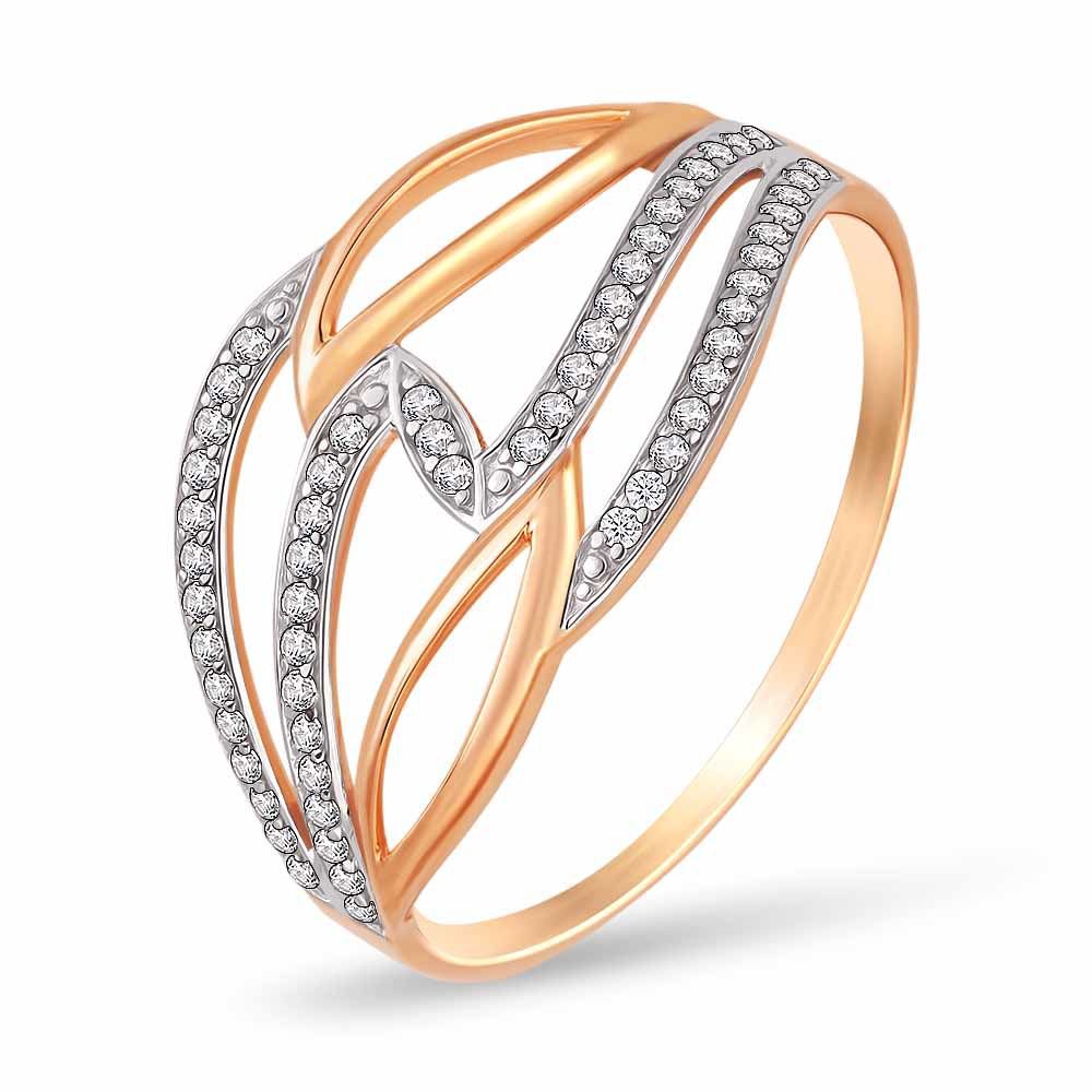 

Кольцо женское из красного золота с фианитом 585Gold 301002995, р, 301002995
