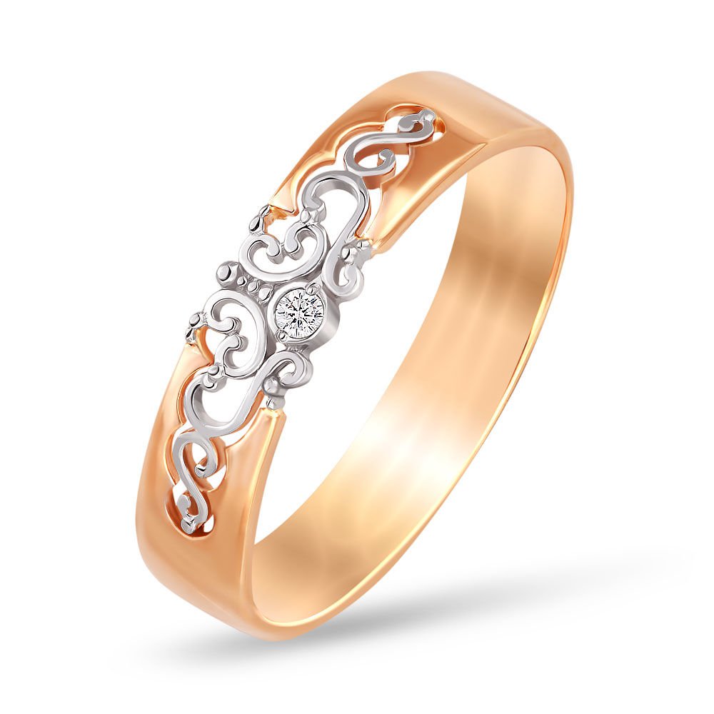 

Кольцо женское из красного золота с фианитом 585Gold 301002993, р. 20,5, 301002993