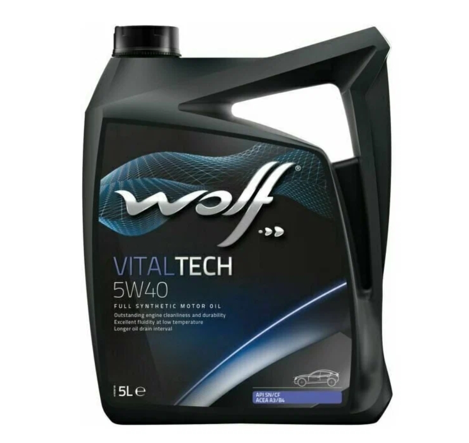 

Wolf Моторное масло Синтетическое Vitaltech 5W40 Api Sn/Cf, Acea A3/B4 5л