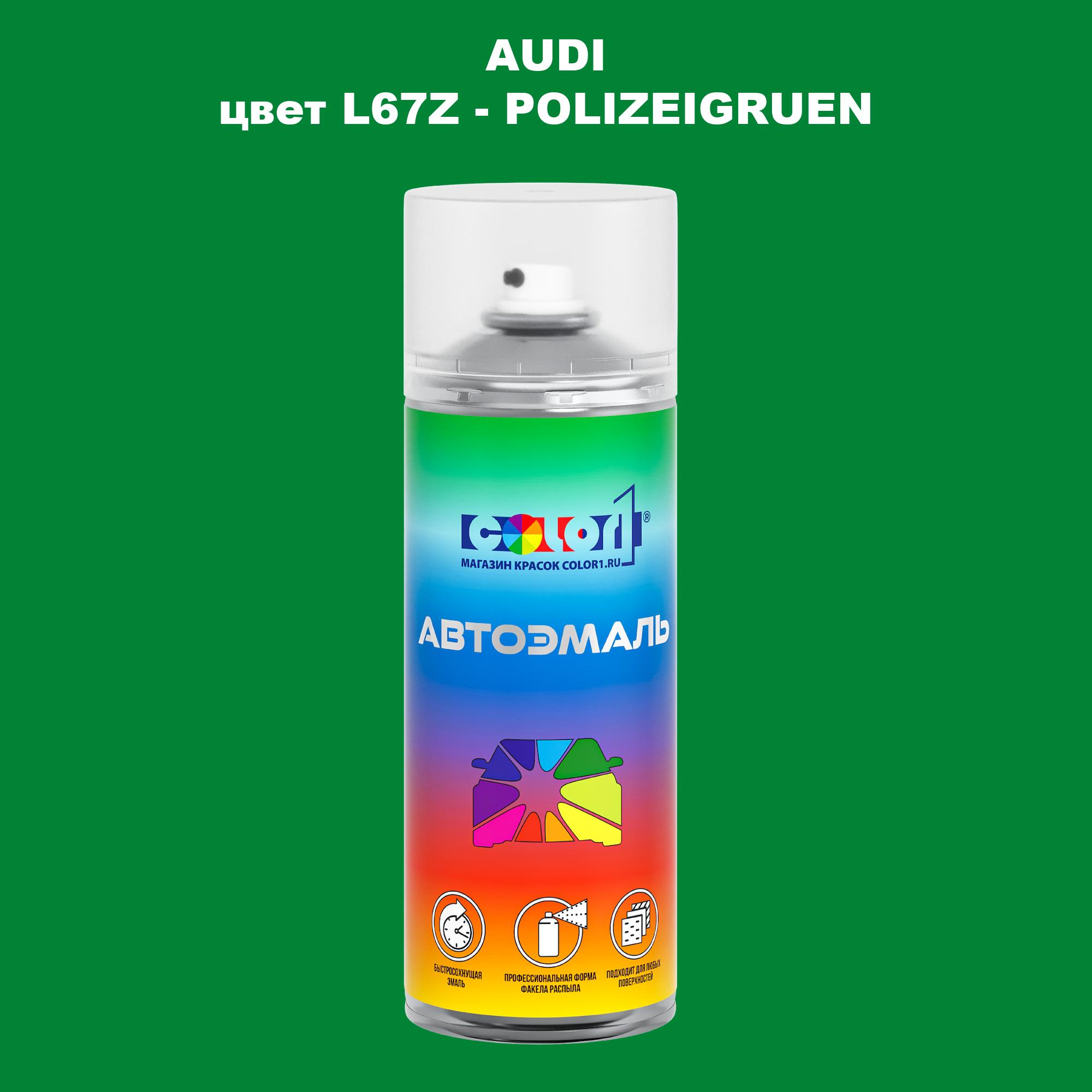 

Аэрозольная краска AUDI, цвет L67Z - POLIZEIGRUEN, Прозрачный